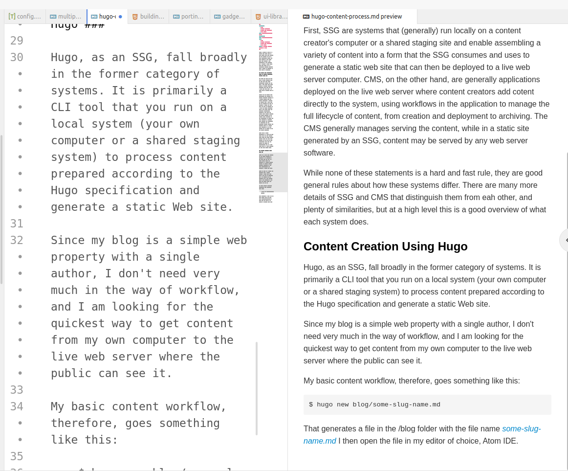 Editing in Atom Editing in Atom