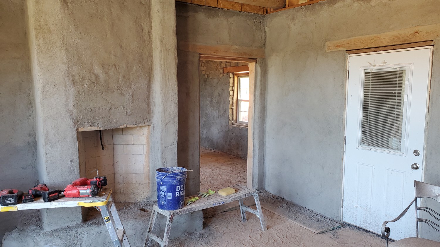Stucco on the inside of the house Stucco on the inside of the house