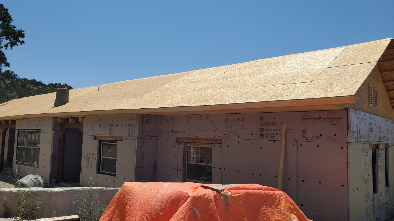 Completed roof sheeting Completed roof sheeting