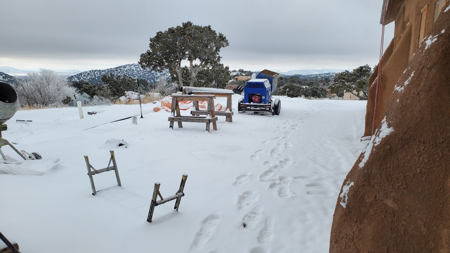 Snow in the back Snow in the back